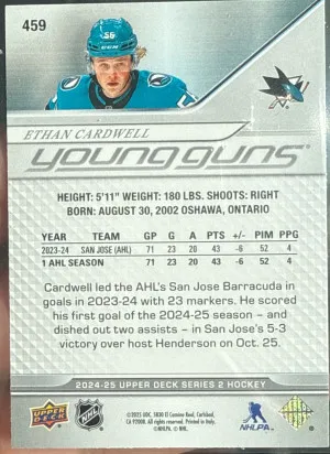 2024-25 Upper Deck Young Guns Ethan Caldwell back