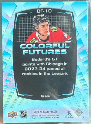 2024-25 Connor Bedard Colorful Futures Green Mint * back