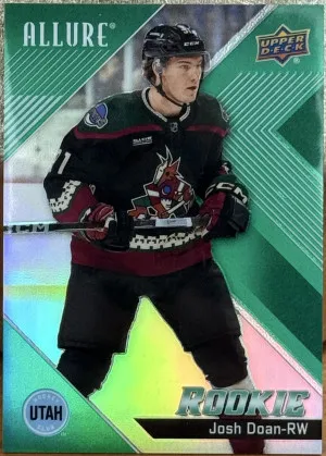 2024-25 Allure Hockey Josh Down Green Rainbow Rookie /99 front