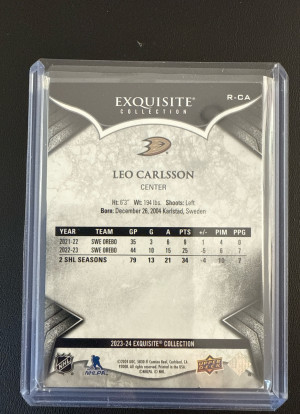 Leo Carlsson Exquisite Rookies Gold /99 back