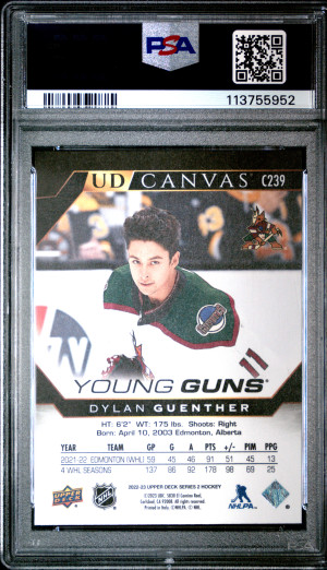2022 Upper Deck Ud Canvas Dylan Guenther Ud Canvas-Black And White back