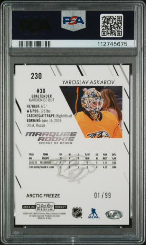 2023 O-Pee-Chee Platinum Yaroslav Askarov Arctic Freeze back