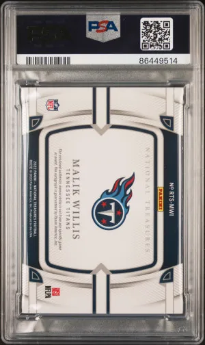 2022 Panini National Treasures Rookie Treasures Autograph Relic Malik Willis Rookie Treasures Au Rlc back