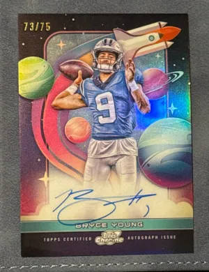 2024 Topps Cosmic Chrome First Flight Bryce Young On Card Auto /75 #FFS-BY front