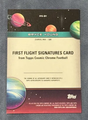 2024 Topps Cosmic Chrome First Flight Bryce Young On Card Auto /75 #FFS-BY back