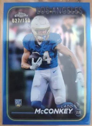 2024 Topps Chrome Ladd McConkey Blue 27/150 front