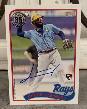 2024 Topps Update Junior Caminero 1989 35th Anniversary Auto #89AU-JC RC Rookie Card front