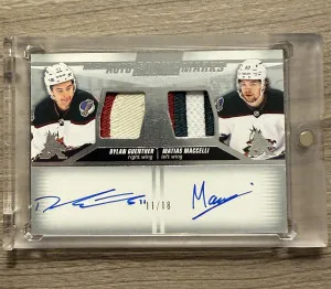 Dual Rookie Auto Marks 11/18 Jersey Number (Guenther) front