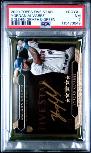 2020 Topps Five Star Golden Graphs Yordan Alvarez Golden Graphs-Green front