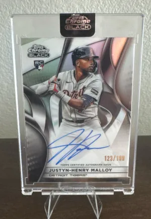 2025 Topps Chrome Black Justyn-Henry Malloy Rookie Auto Refractor /199 front