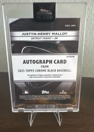 2025 Topps Chrome Black Justyn-Henry Malloy Rookie Auto Refractor /199 back