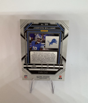 2022 Prizm Football Jameson Williams Orange Rookie /249 back