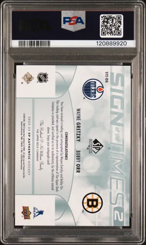 2023 Sp Authentic Sign Of The Times 2 Autographs Gretzky/Orr back