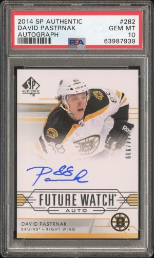 2014 Sp Authentic David Pastrnak Autograph front