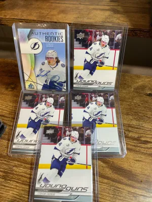 2024 Connor Geekie Authentic Rookies Auto & Young Guns X4 front