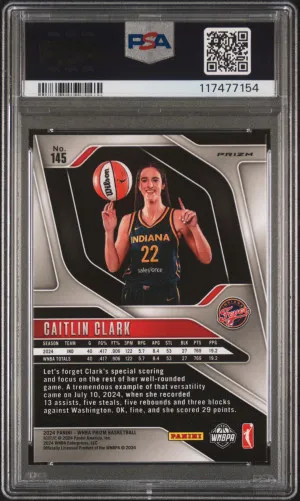 2024 Panini Prizm Wnba Caitlin Clark Blue Velocity back