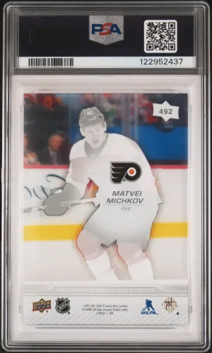 Matvei Michkov 2024-25 Upper Deck Young Guns Clear Cut YG Rookie #492 PSA 9 back