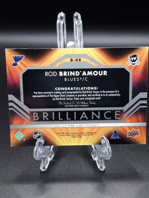 2022-23 UD The Cup Brilliance Rod Brind’amour AUTO Blues back