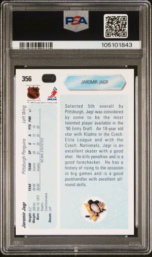 1990 Upper Deck Jaromir Jagr back