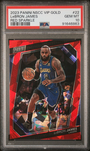 2023 Panini National Vip Gold Lebron James Red Sparkle /199 front