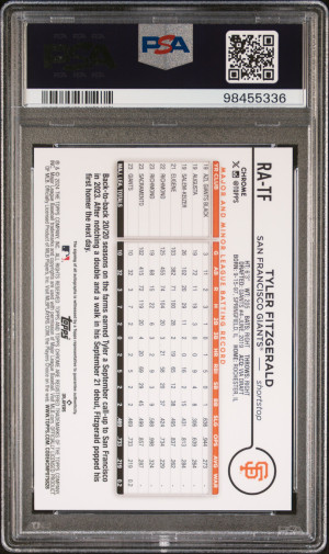 2024 Topps Chrome Rookie Autographs Tyler Fitzgerald back