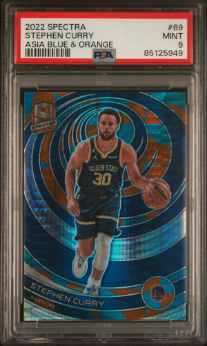 2022 Panini Spectra Stephen Curry Asia Blue & Orange /49 front