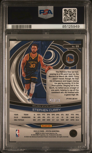 2022 Panini Spectra Stephen Curry Asia Blue & Orange /49 back