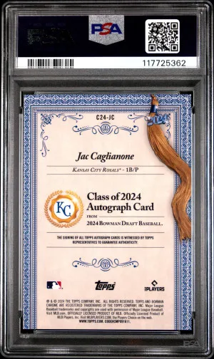 2024 Bowman Draft Class Of 2024 Autographs Jac Caglianone PSA 10 back