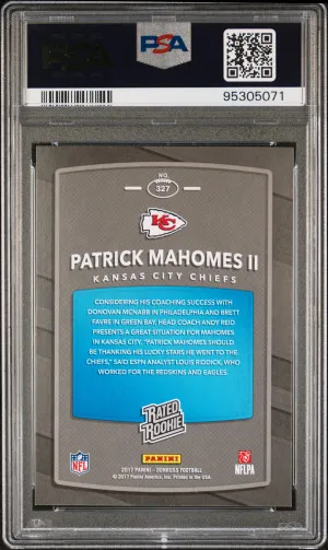 2017 Panini Donruss Patrick Mahomes Ii Red Press Proof Rookie RC PSA 9 back