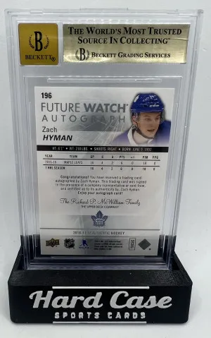 2016-17 SP Authentic Zach Hyman FW Auto BGS 9.5 back