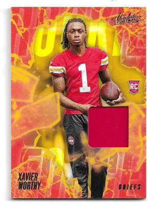 2024 Absolute Rookie Force Jerseys #RF-XWY Xavier Worthy (RC) - Kansas City Chiefs front