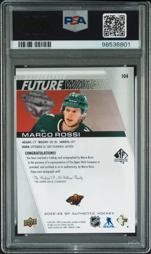 2022 Sp Authentic Marco Rossi Autograph back