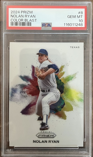 2024 Prizm Nolan Ryan color blast PSA 10 POP 7 front