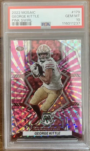 2022 Mosaic FOTL George Kittle pink swirl /11 PSA 10 POP 2 front