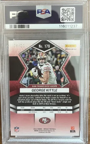 2022 Mosaic FOTL George Kittle pink swirl /11 PSA 10 POP 2 back