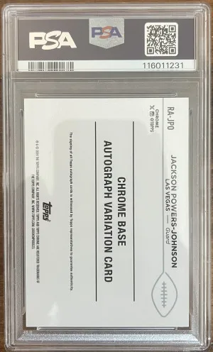 2024 Topps Sapphire Jackson Powers-Johnson RC red /5 auto PSA 10 POP 1 back