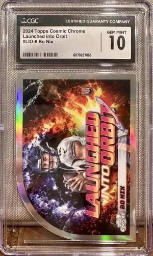 2024 Topps Cosmic Chrome Bo Nix Launched Into Orbit #LIO-6 CGC 10 front