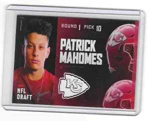 PATRICK MAHOMES 2017 ESPN NFL DRAFT ROOKIE FOOTBALL CHIEFS RC back