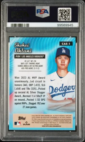 2024 Topps Chrome Chrome All Etch Shohei Ohtani PSA 10 back