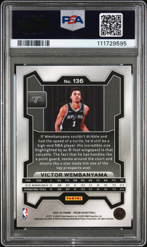 2023 Panini Prizm Victor Wembanyama back