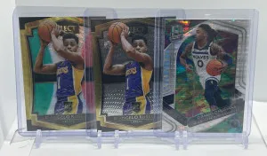 D’Angelo Russell 3 Card Lot 2 Rookies And 1 Numbered Card front