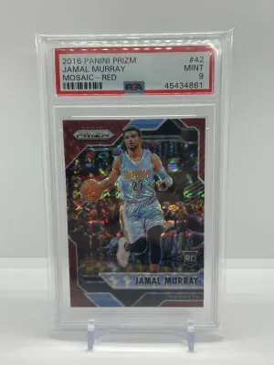 2016 Panini Prizm Mosaic Jamal Murray Mosaic-Red Rookie PSA 9 front