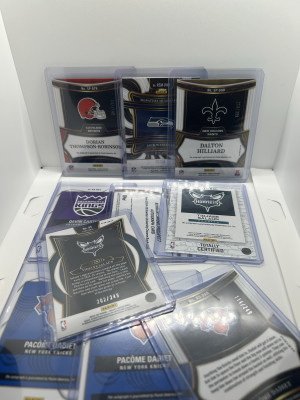 Huge 10 Card NFL And NBA Autos, Rookies And Numbered Lot back