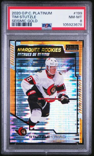 2020 O-Pee-Chee Platinum Tim Stutzle Seismic Gold front