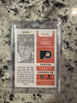 2013-14 Panini Contenders Eric Lindros Rookie Ticket Autograph /5 back