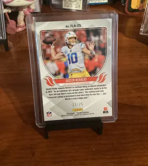 2023 Panini Phoenix Justin Herbert /25 Flamethrower back