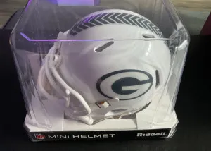 Jordan Love Salute To Service Mini Helmet Auto, Beckett Authentication back