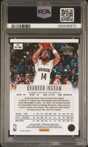 2023 Panini Prizm Deca Signatures Brandon Ingram Sig-Green Shimmer Fotl /15 back