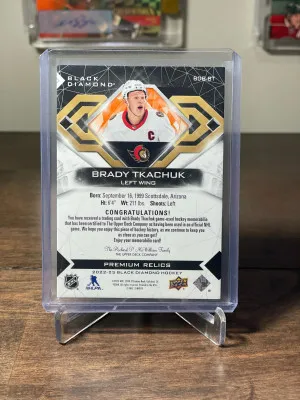 2022-23 Black Diamond Brady Tkachuk Premium Relics /10 back