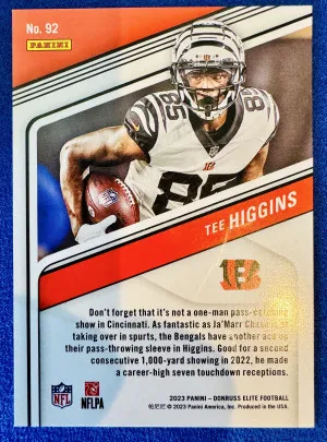 Tee Higgins 2023 Donruss Elite Platinum /3 back